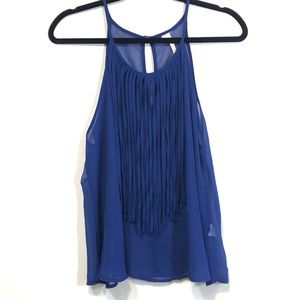 🌹Blue Boho Fringe Tanktop